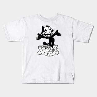 Pixelated Felix the Cat with his Magic Bag Kids T-Shirt